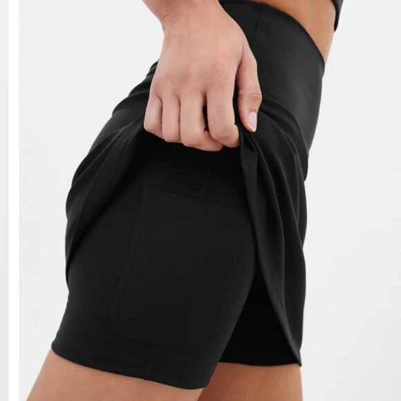 NWT Girlfriend Collective Sport Skort Mini Skirt S Black Compressive High Rise - Picture 2 of 12